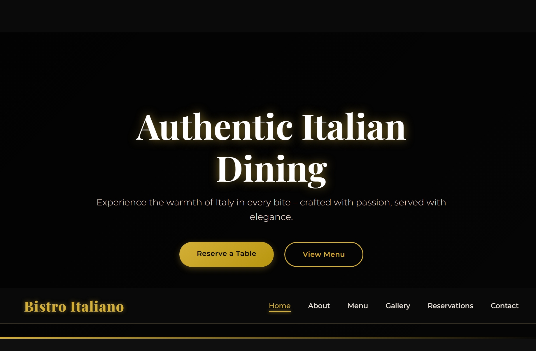 Bistro Italiano restaurant website